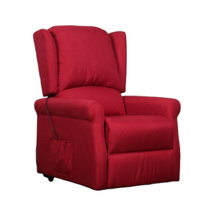 Modern and atmospheric red linen fabric recliner chair, single person manual multifunctional massage recliner sofa