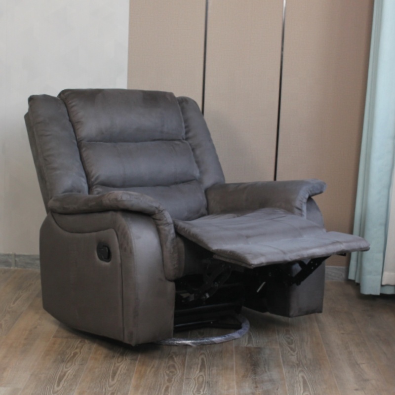 European Style Modern High-end gray suede fabric living room furniture Recliner Electric single person recliner sofa