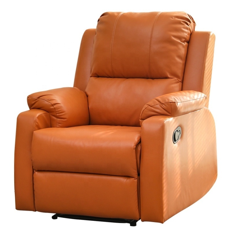 European luxury orange leisure electric recliner, multifunctional massage recliner sofa