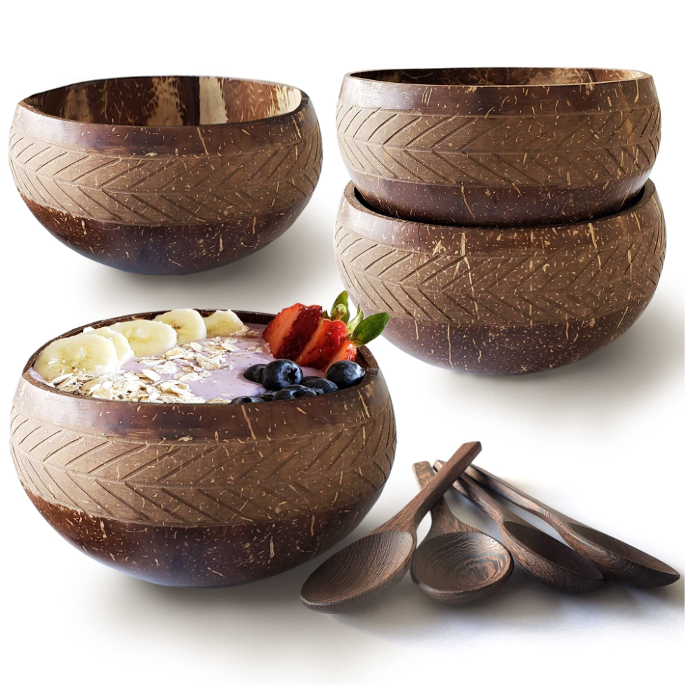 COCONUT BOWL from Factory Supplier Dinner Fruit Salad POLISHED COCONUT SHELL BOWLS - COCONUT WOODEN BOWLS