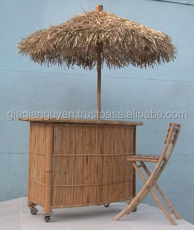 Wholesale Seagrass umbrella Covers - Thatch umbrella Tiki bar set - Palm leaf umbrella