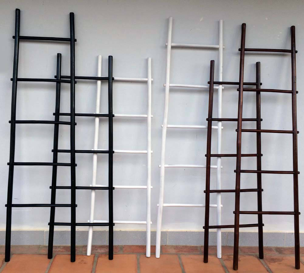 Bathroom bamboo ladder tower rack 3 steps / Ladder 4 steps / 5 steps bamboo ladder