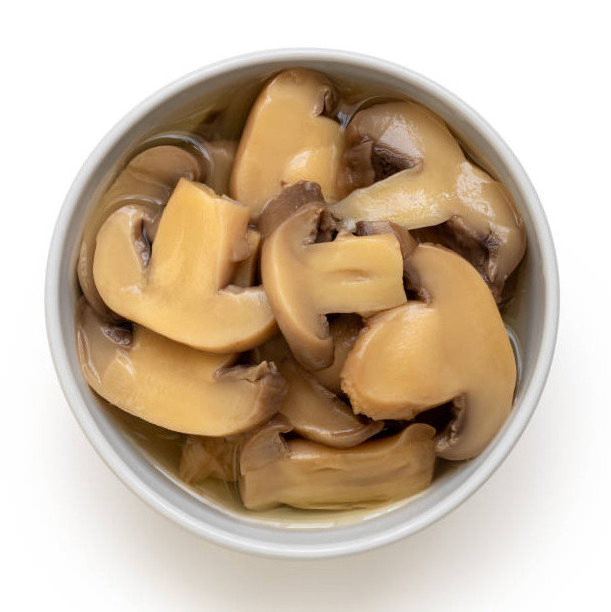 Canned Button Champignon Mushroom Whole shape, Sliced white button mushroom in brine from Fresh Button Mushroom