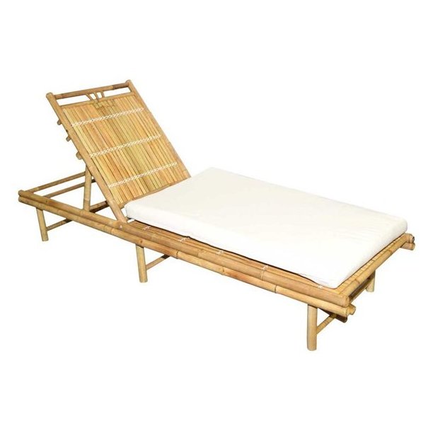 Bamboo Sun Lounger for Beach resort decor Bamboo sunbed with cushion price cheap durable double Sun Lounger