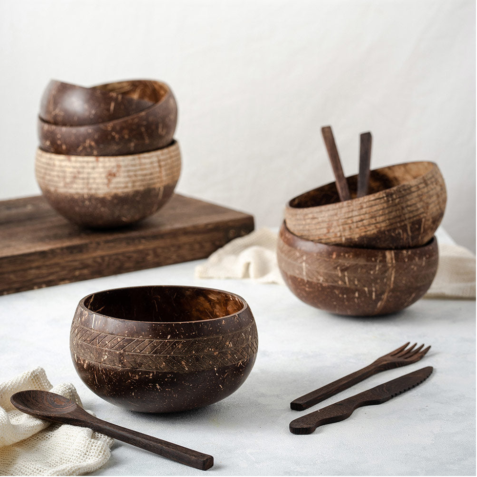 COCONUT BOWL from Factory Supplier Dinner Fruit Salad POLISHED COCONUT SHELL BOWLS - COCONUT WOODEN BOWLS