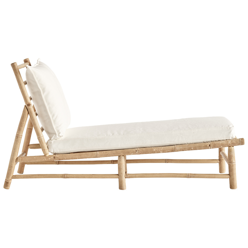 Bamboo Sun Lounger for Beach resort decor Bamboo sunbed with cushion price cheap durable double Sun Lounger