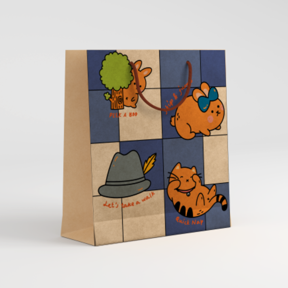 Cute Gift Kraft Paper Bag For Small Gifts and Crafts Handicraft Colorful Kraft Paper Bags Gift Bags