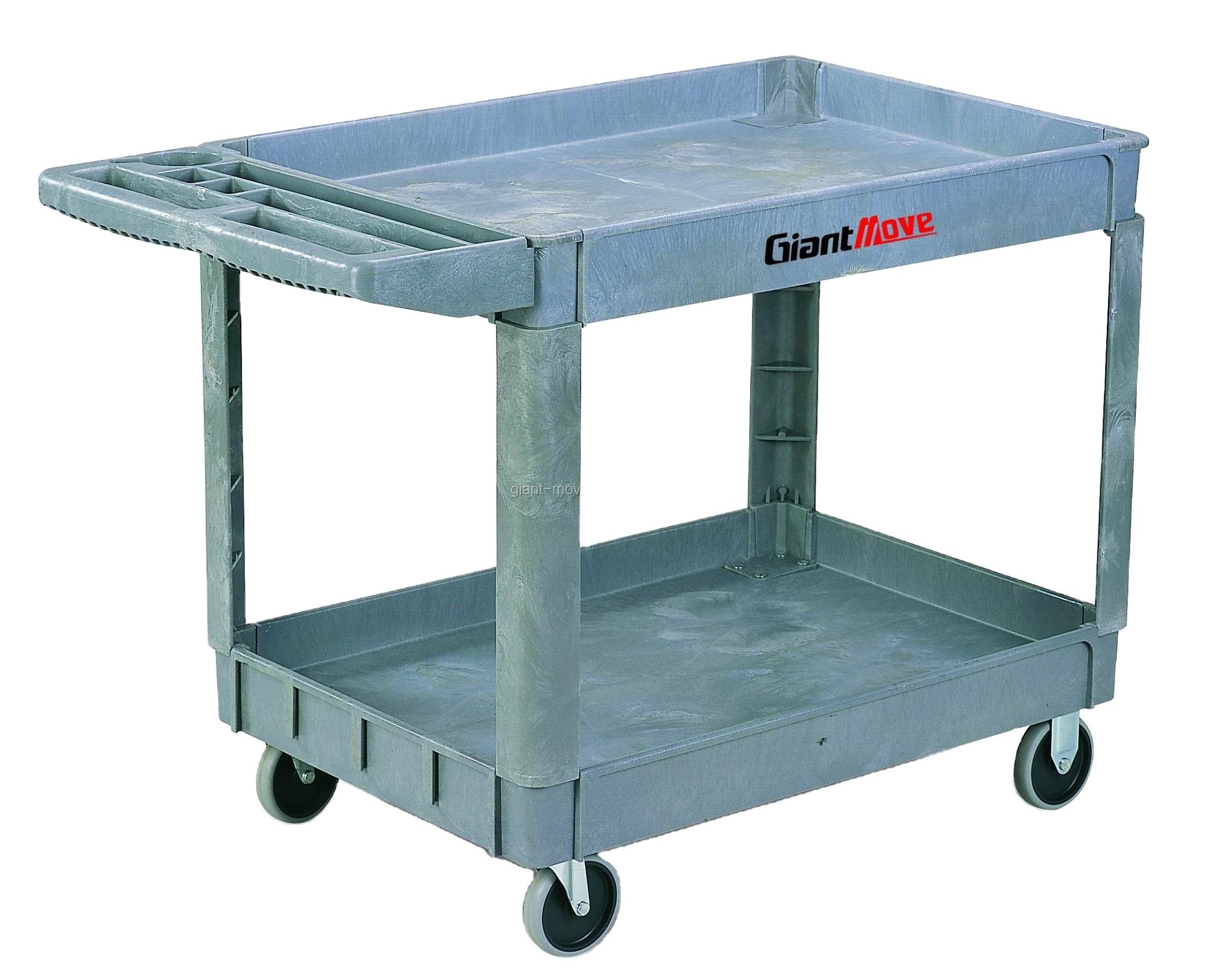 Multifunction Industrial 2 Shelf Heavy Duty Rolling Storage Plastic Service Utility Cart