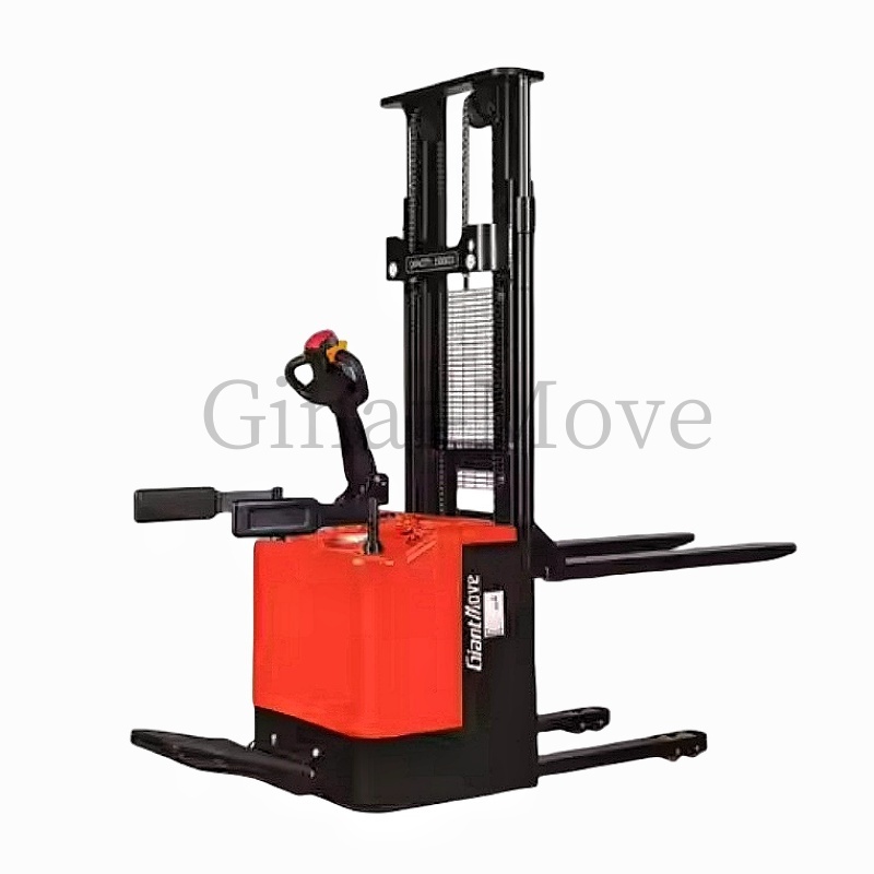 Hot Selling Min. Lifting Height 90mm 1T Full Electric Pallet Stacker Truck Forklift Electric Self Lifting Stacker