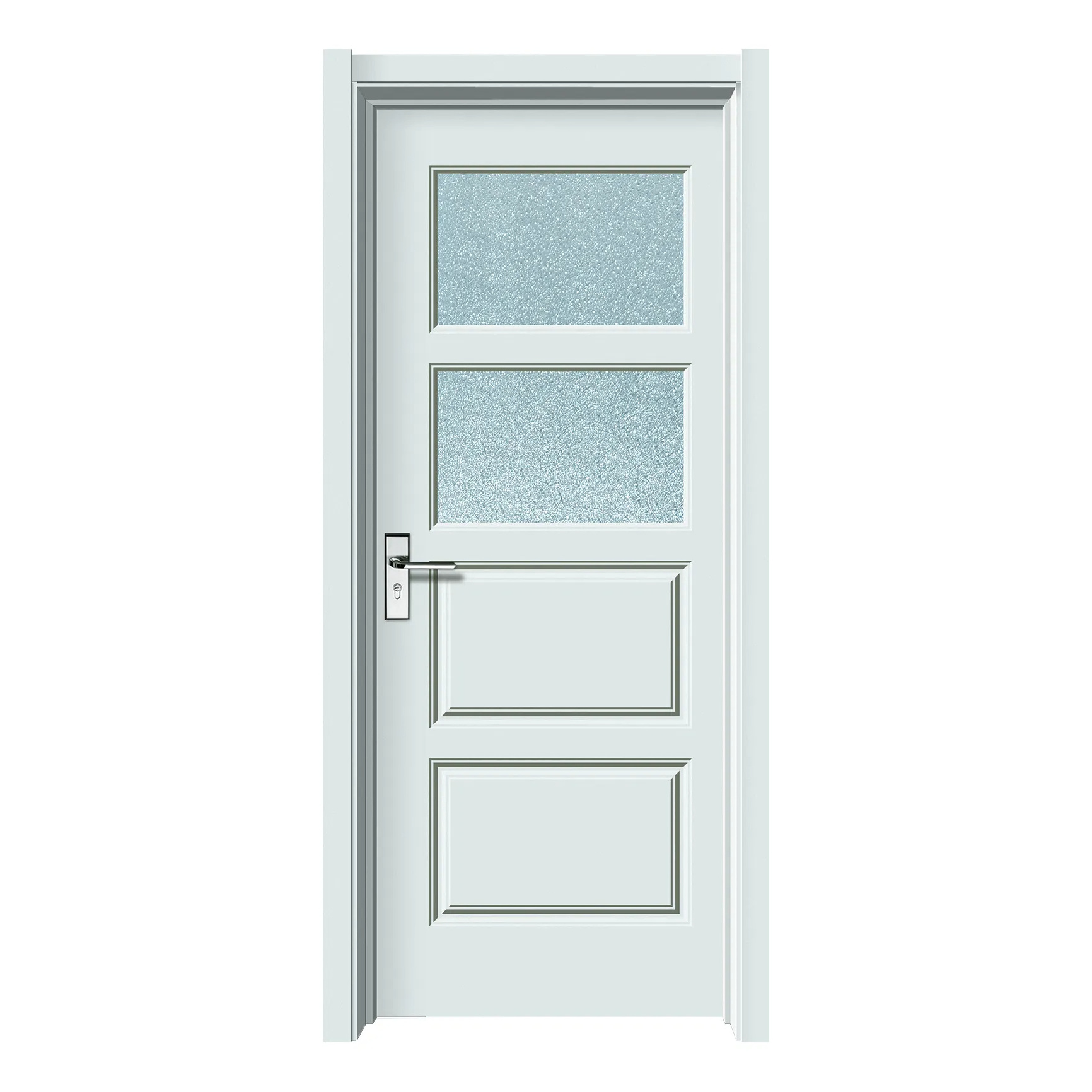 Hot Sell French Style Design Composite PVC Interior Wooden Door MDF Internal Door With Glass