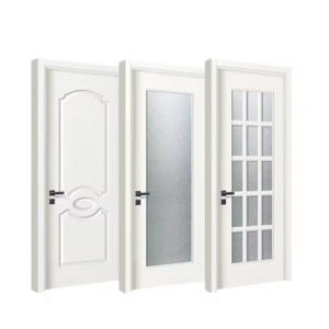 Panel Hdf Mdf Molde Hollow Core White Primer Interior Doors 6 Panel Toilet Door Bathroom Flush Wooden Glass Door