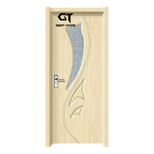 Hot Sell French Style Design Composite PVC Interior Wooden Door MDF Internal Door With Glass