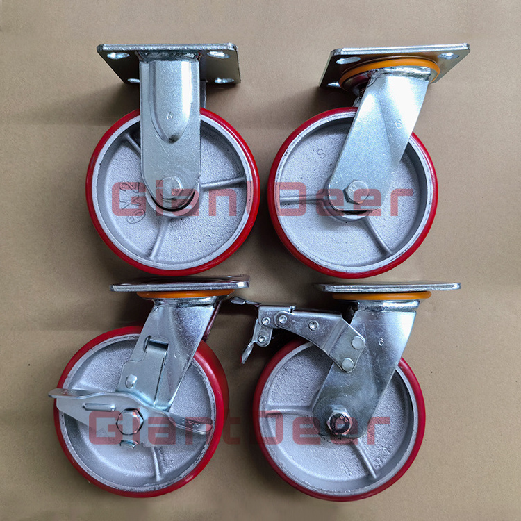 China manufacturer 4 Inch 5 Inch 6 Inch 8 Inch heavy duty caster wheels heavy duty pu caster