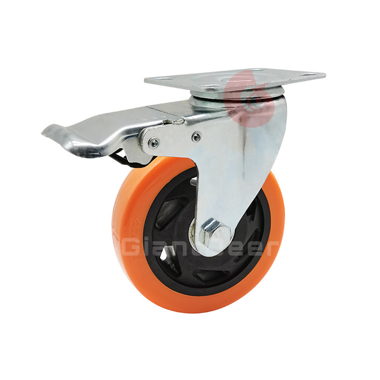 China Supplier Medium Duty Top Quality PVC 3 Inch Orange Caster