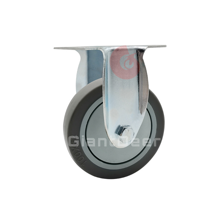 China Manufacturer Medium Duty 3'' 4'' 5'' Locking Silent Grey Tpr Caster With Brake