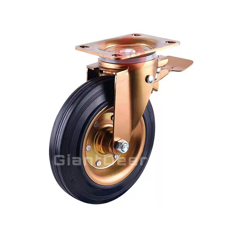 Cheap Factory Price 6 Inch 8 Inch Heavy Duty Industrial Iron Core Swivel Rubber Garbage Trolley Caster