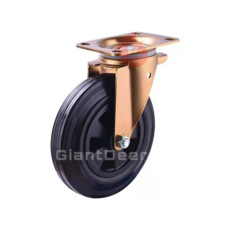 Cheap Factory Price 6 Inch 8 Inch Heavy Duty Industrial Iron Core Swivel Rubber Garbage Trolley Caster