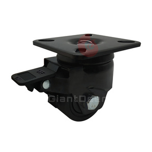 Loading Capacity 300Kg 500Kg 600Kg Heavy Duty Low Gravity Industrial Center Nylon Caster Wheel With Brake