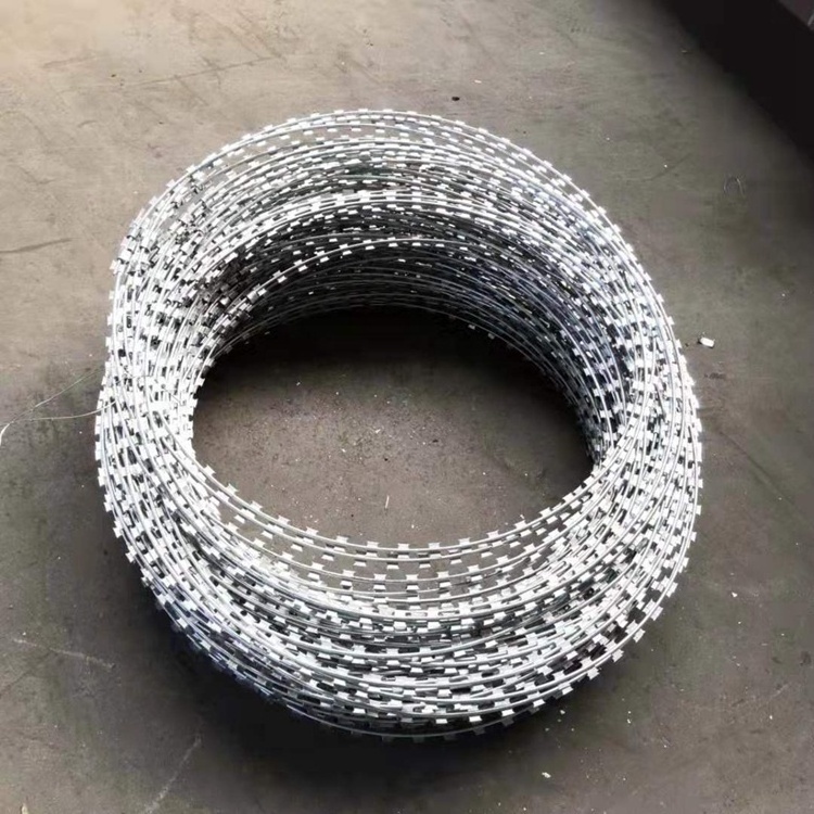 High Quality BTO22 Razor Barbed Wire Coil Best Price 5mm Galvanized Iron Wire 2.5mm Diameter for Prison Protection Fencing