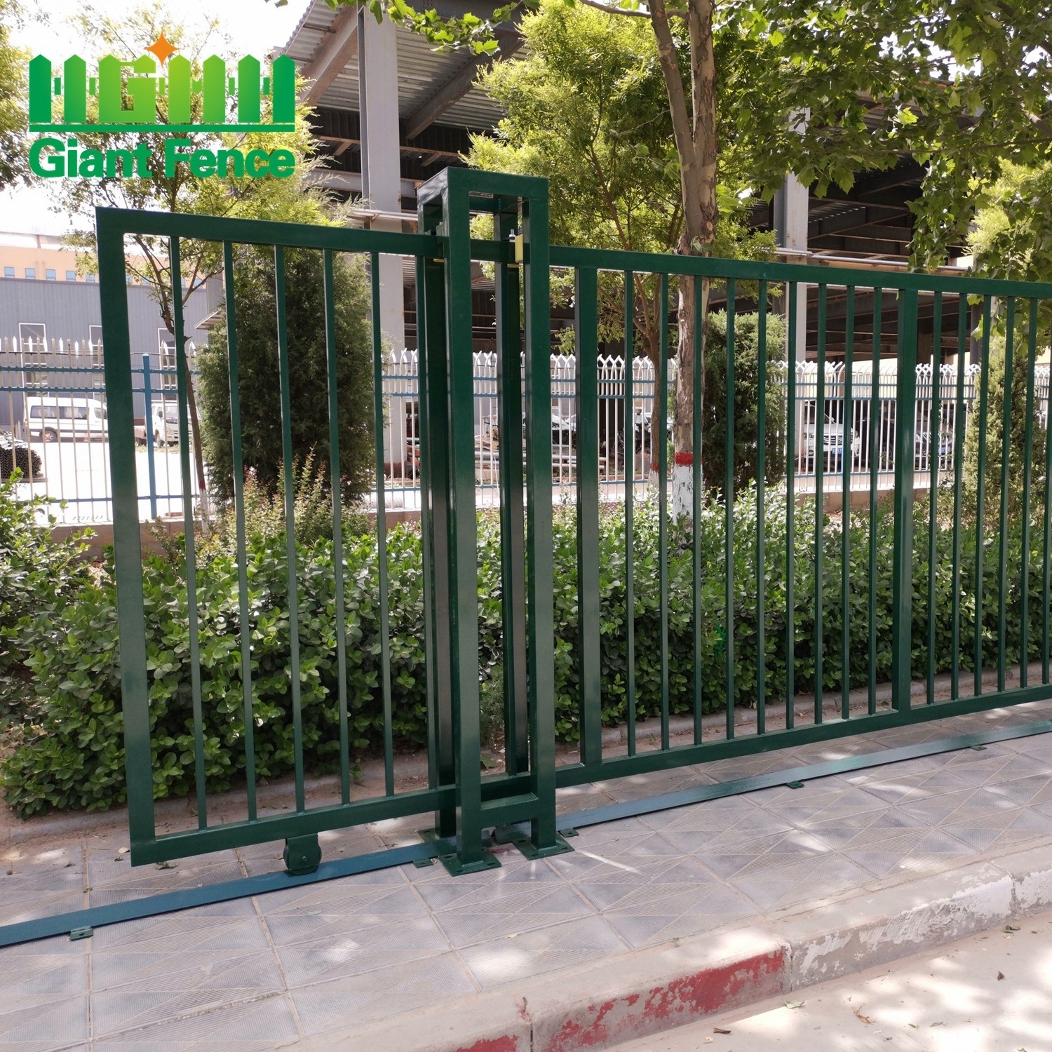 Beautifully Designed Electric Iron Gate for Homes Farms Easy Installation Low Maintenance Steel Fence Coated Frame Mesh Type