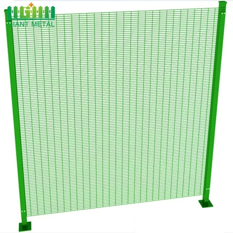 High Security 358 Clearvu Prison Fence Green PVC Coated Galvanized Hot Panel Mesh Anti-Climb Resistant Iron Frame Prisons Gates