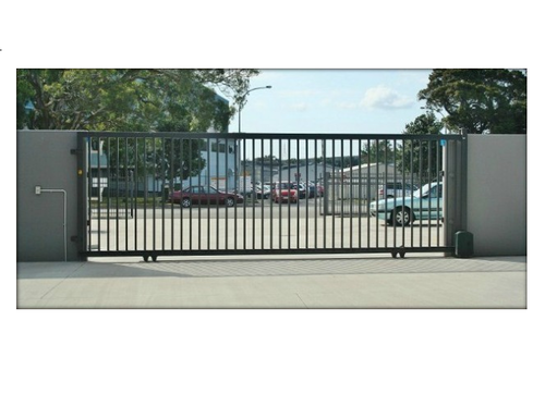 Beautifully Designed Electric Iron Gate for Homes Farms Easy Installation Low Maintenance Steel Fence Coated Frame Mesh Type