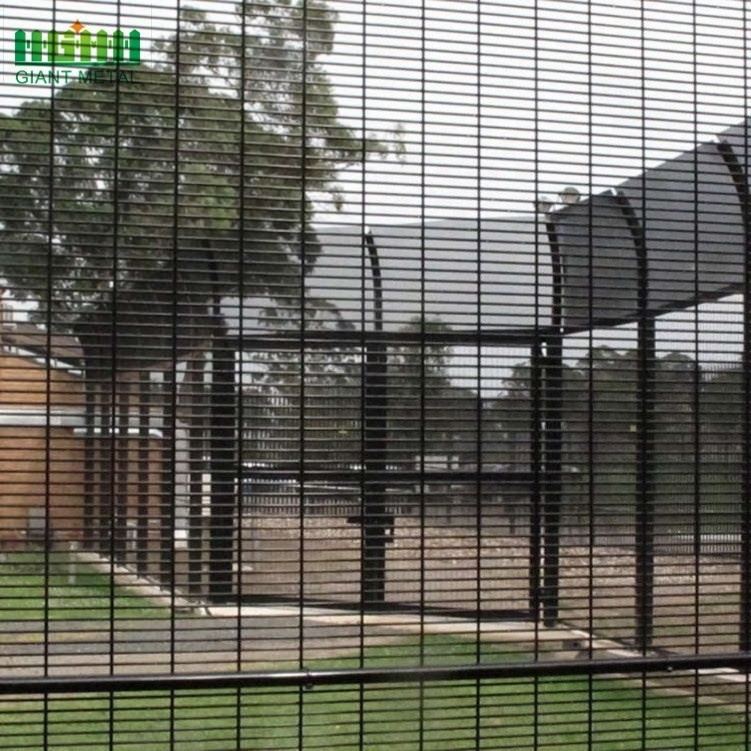 High Security Mesh Panel Fence Easy Installation Hot-Dipped Galvanized Clear View 358 Steel Black Square Cutting Gabion Screen