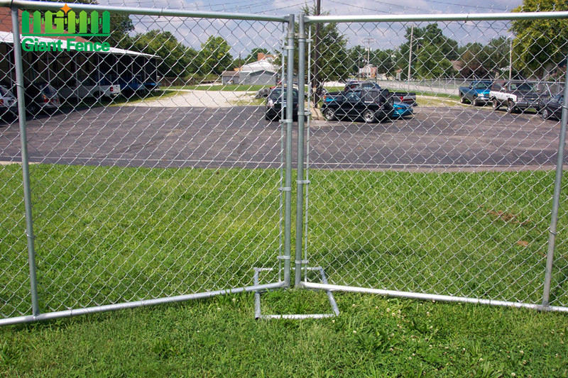 6*8 Ft Removable Galvanized Steel Chain Link Temporary Fence 32mm Frame Tube with Hot Dip Finish for Security Gate & Wire Use