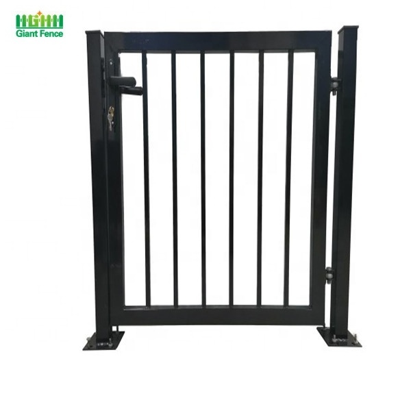 Factory Price 1.8m Height Steel Garden Fence Door with PVC Frame Waterproof Sustainable Tubular Iron Single Gate Gardens Houses