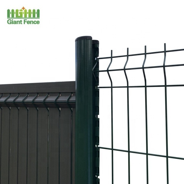 Outdoor Decorative 3D Curved Panel Vinyl Fence UV Slat PVC UV Garden Fence with Steel Frame for Houses and Gates