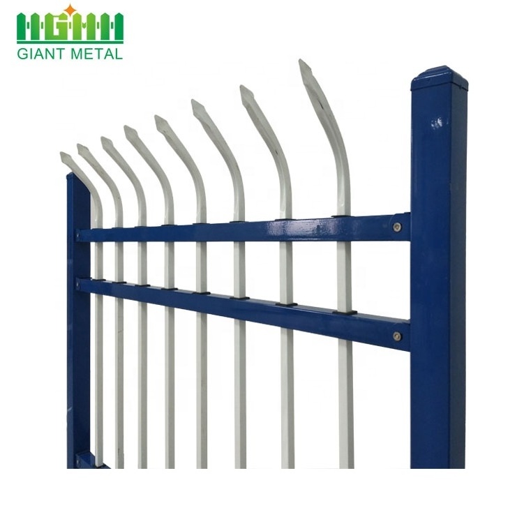 ISO 9001 Low Maintenance Waterproof Hot Dip PVC Steel Frame 60mm Post Wrought Iron Gate Panel Privacy Fence Black Garden Fence