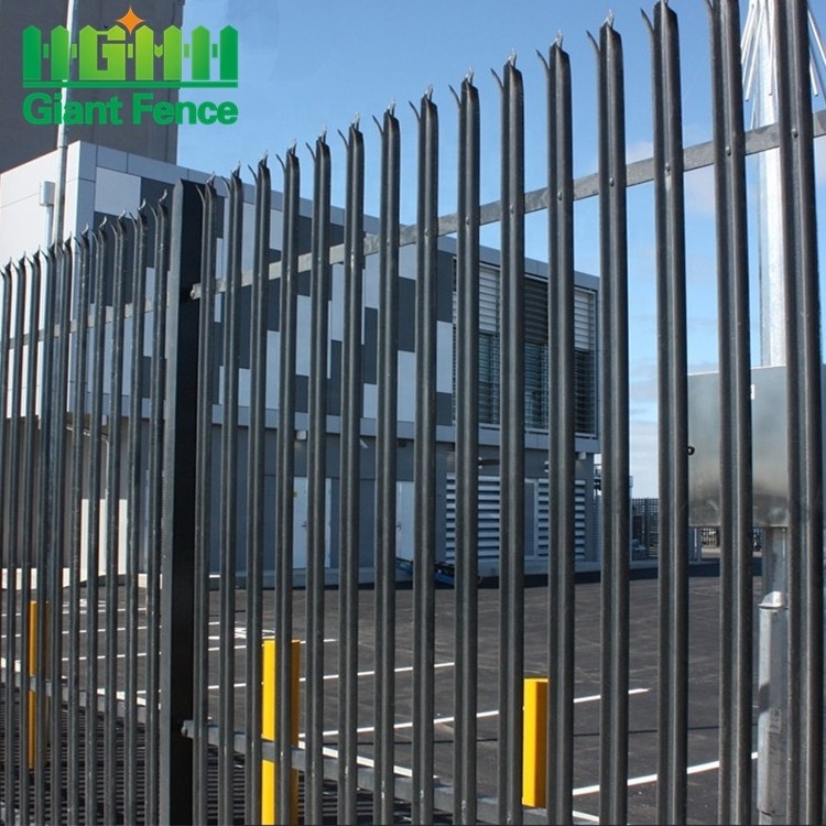 ISO 9001 Low Maintenance Waterproof Hot Dip PVC Steel Frame 60mm Post Wrought Iron Gate Panel Privacy Fence Black Garden Fence