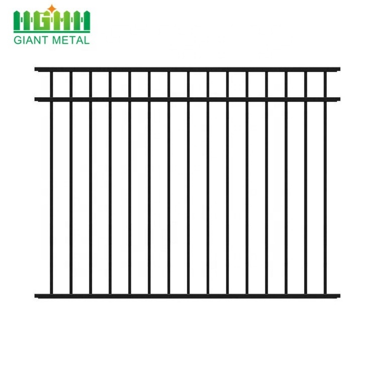 ISO 9001 Low Maintenance Waterproof Hot Dip PVC Steel Frame 60mm Post Wrought Iron Gate Panel Privacy Fence Black Garden Fence