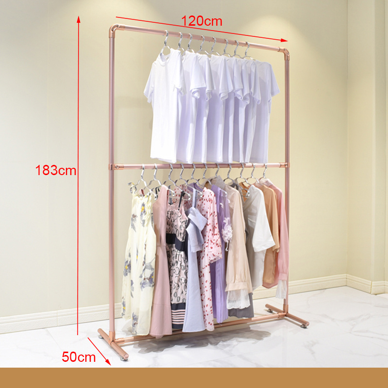 Giantmay Industrial Single Pole Home Cloth Display Stand Stainless Steel Clothes Rack