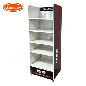 Hot Metal Pegboard Display Rack 4 Floor Hardware Standing Shelf