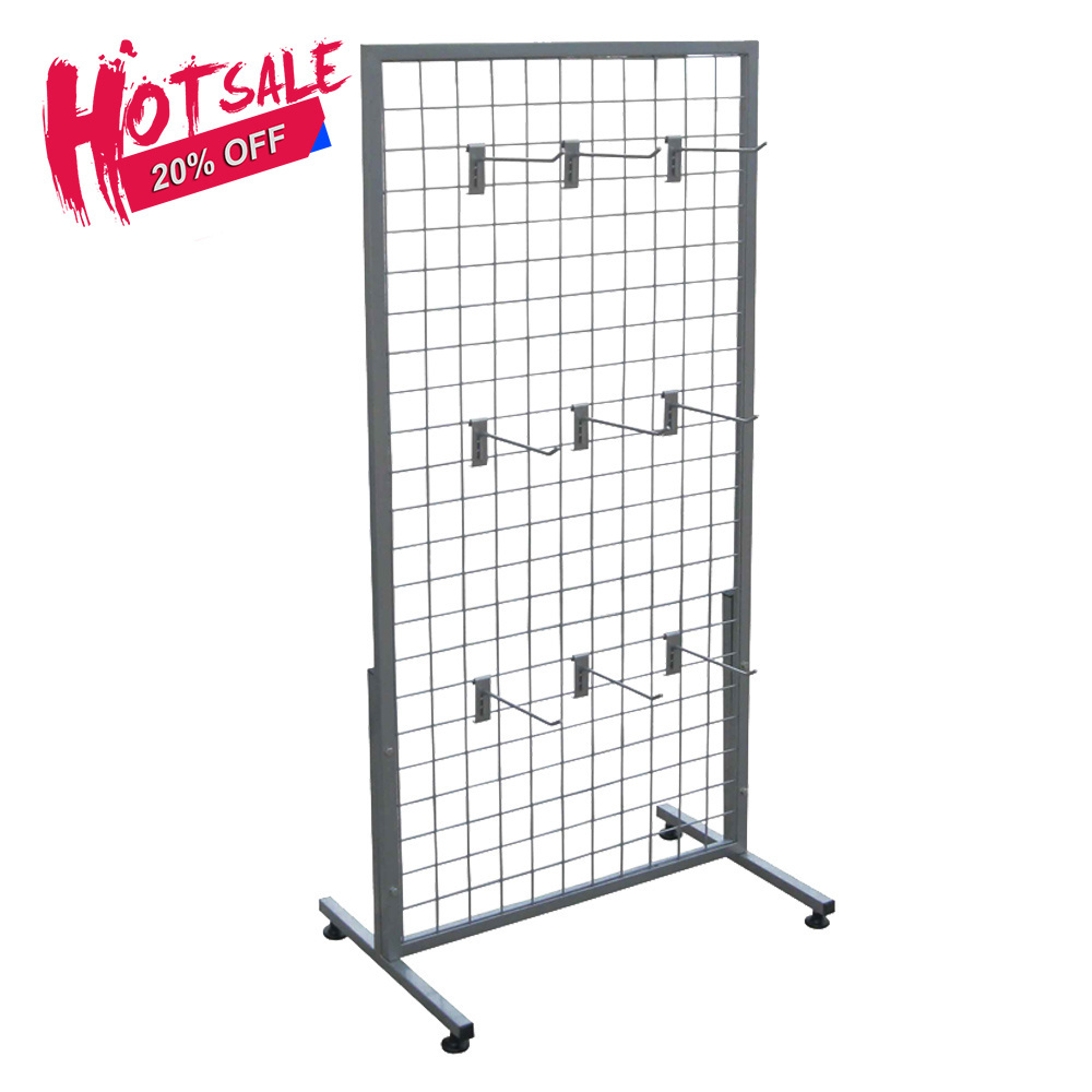 Hot Sales Metal Heavy Movable Floorstanding Detachable Booth Display Stand Racks Grid Wall Panels for Retail Vendor