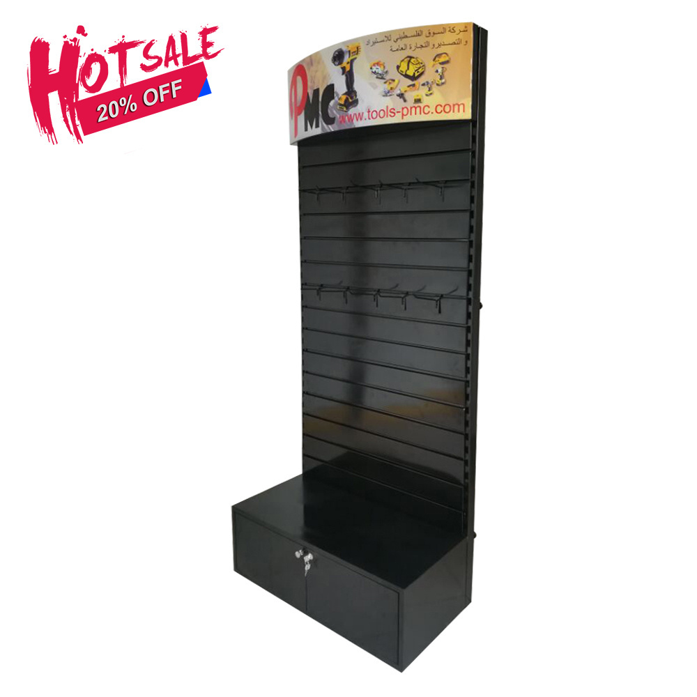 Metal Fixtures Slatwall Shoe Shelf Rack Display Slat wall Self Shelving Gondola Display