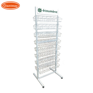 8 Layers wire mesh stand free standing metal basket display stand wire shelving