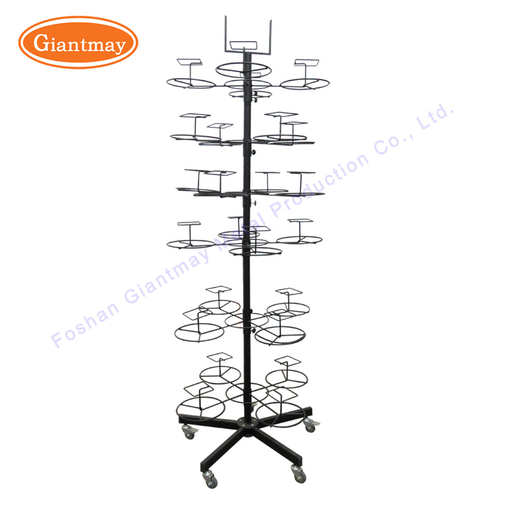 Retail rotating hatbaseball hat metal wire holder display rack stand