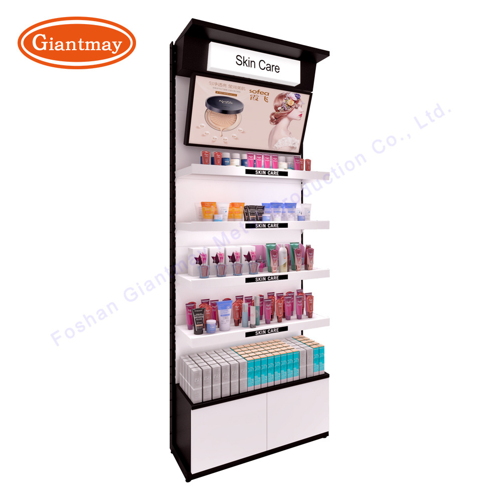 Fashionable Cosmetics Store Makeup exhibition Rack with light Eyelash showcase cabinet Shelf Cosmetic Display Stand