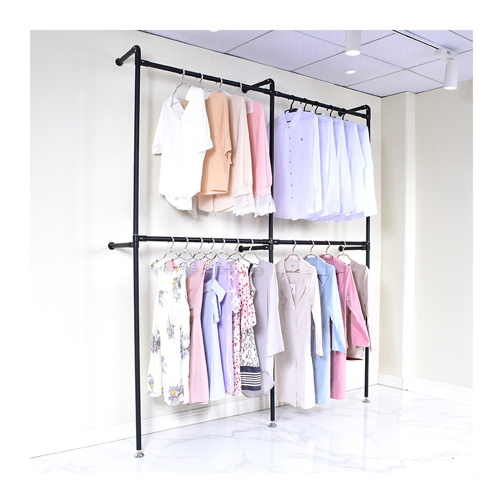 Giantmay Store Clothing Stand Retail Display Wall Metal Cloth Storage Rack