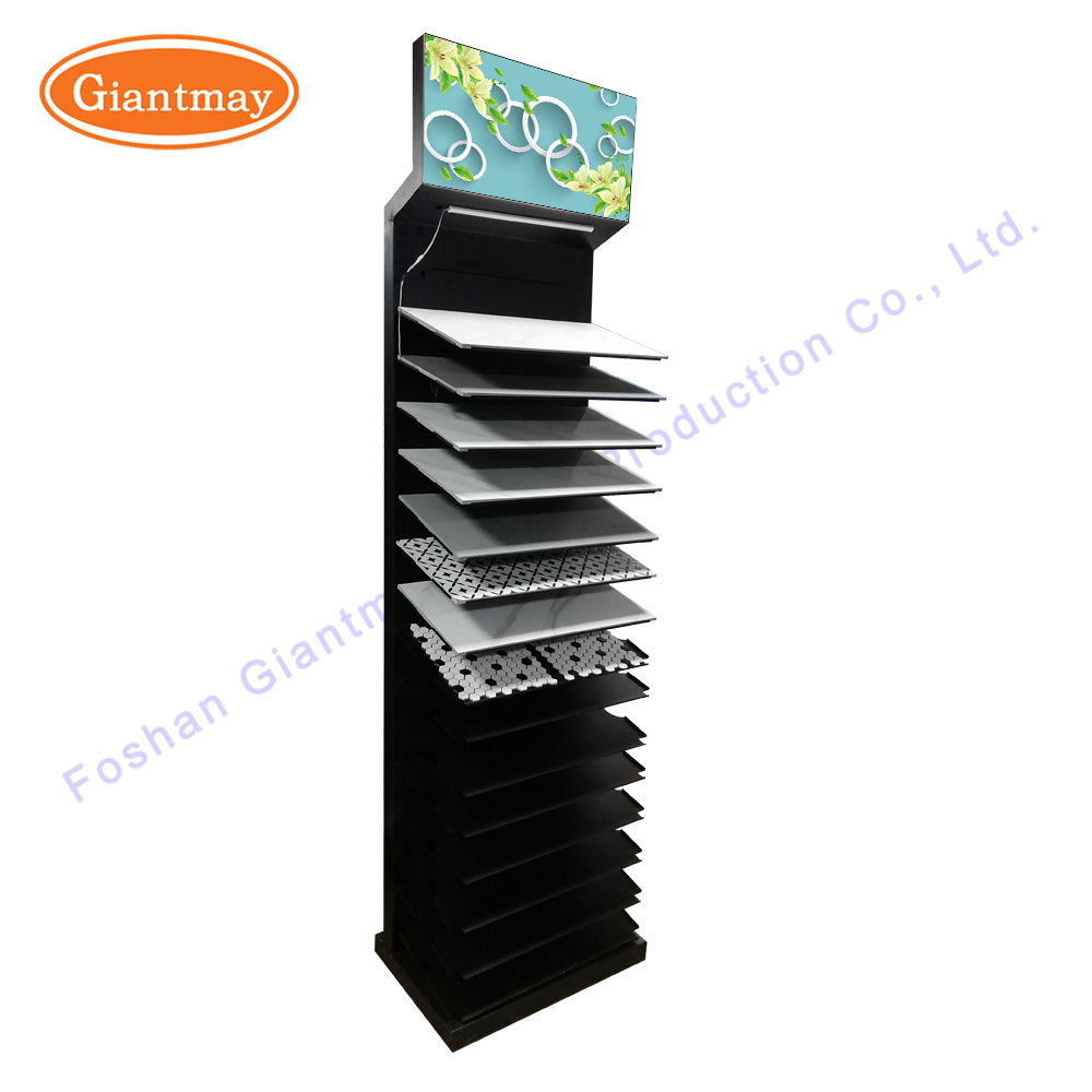 Retail Wood Floor Ceramic Tile Sample Board floor tile showroom Standing Display Rack