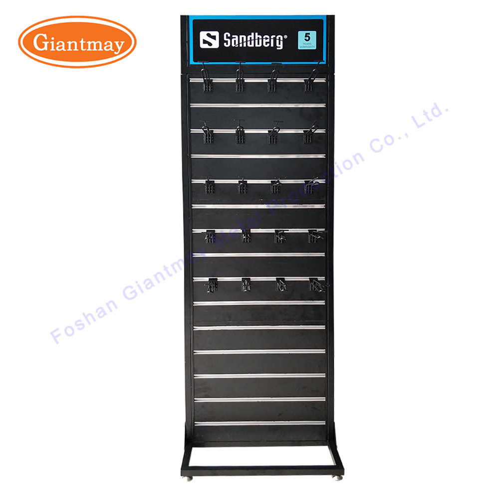 Retail Store Shop Floor Stand Freestanding Slat wall Display Rack