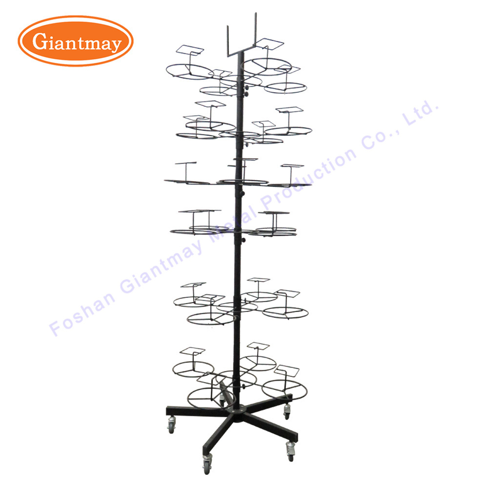 Retail rotating hatbaseball hat metal wire holder display rack stand