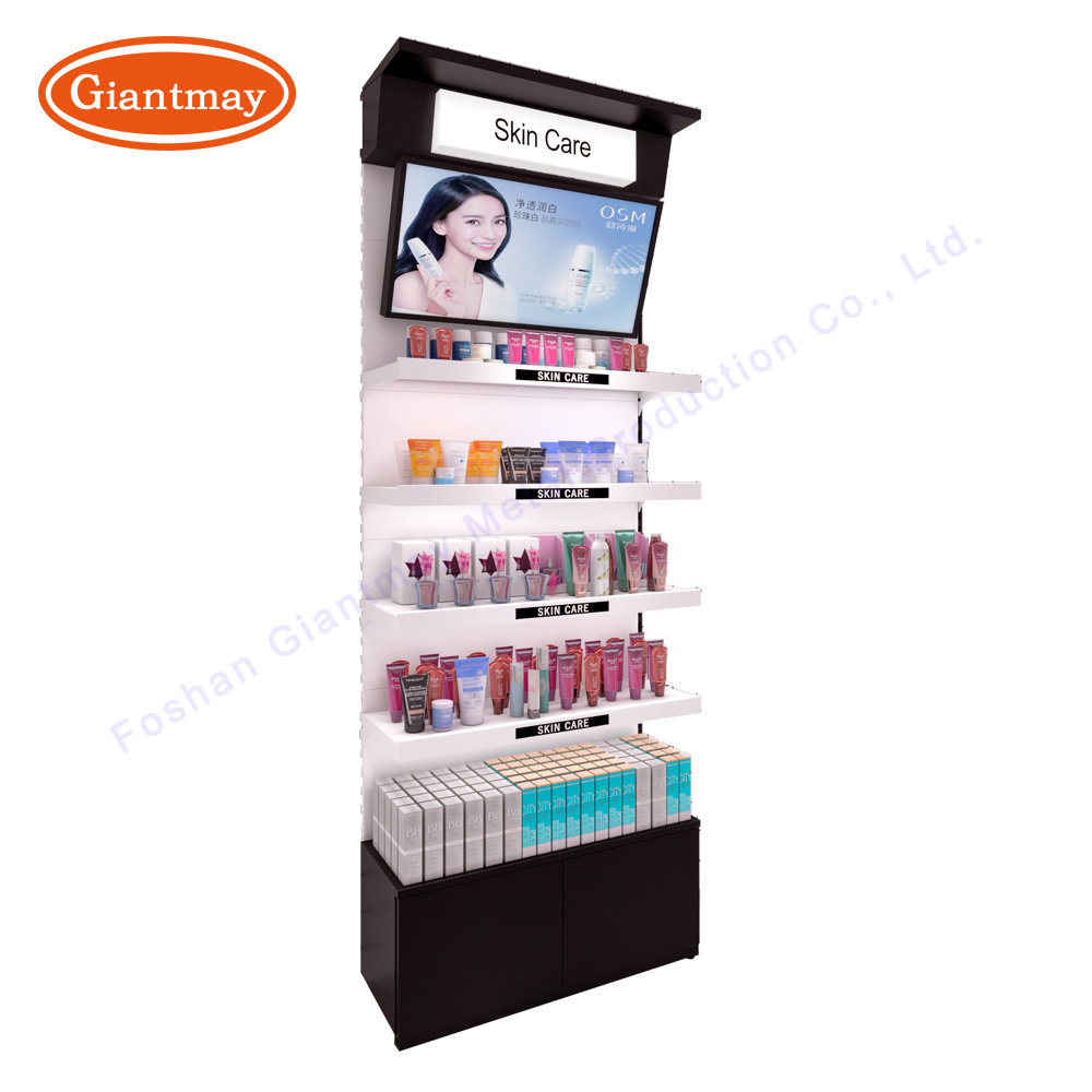 Fashionable Cosmetics Store Makeup exhibition Rack with light Eyelash showcase cabinet Shelf Cosmetic Display Stand