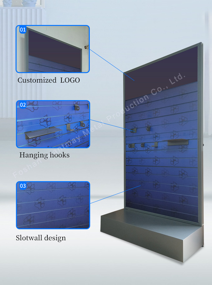 slat wall slot board panel  rack display MDF floor product standing shelf power tools display stand