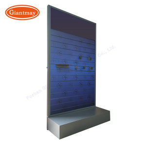 slat wall slot board panel  rack display MDF floor product standing shelf power tools display stand