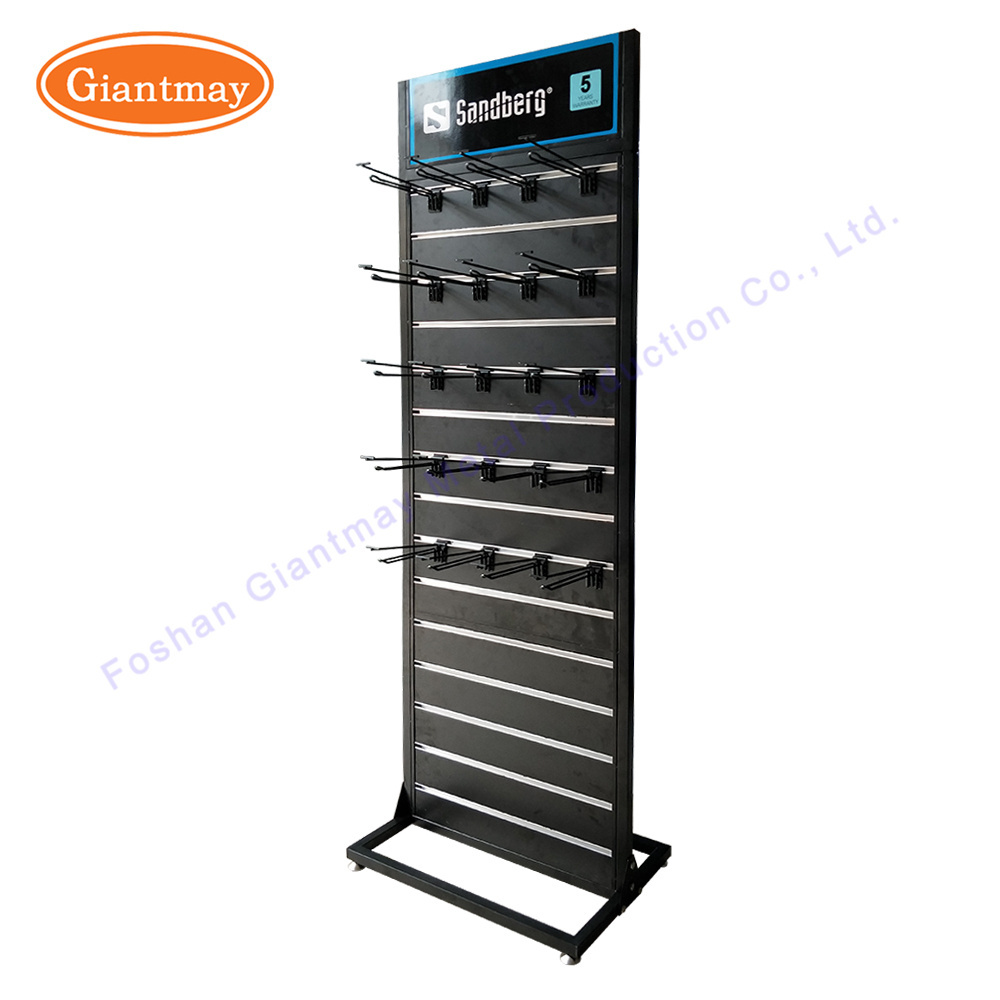 Retail Store Shop Floor Stand Freestanding Slat wall Display Rack