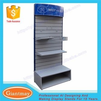 for hanging hardware tool shop exhibition metal slatwall floor display stand shelf