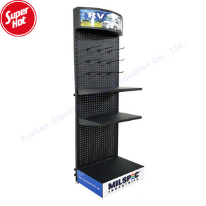 Giantmay Peg Board Shelves Perforated Rack with Hook Metal Floor Display Stand